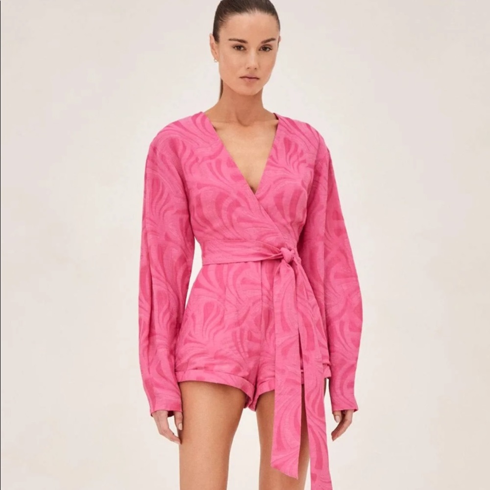 Alexis Pink Wrap Jumpsuit